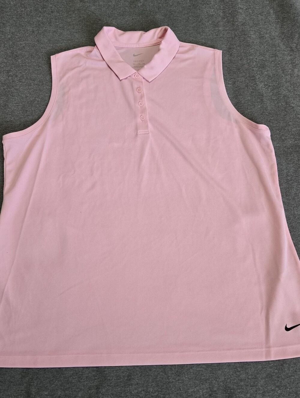 Nike Golf Top Womens XXL 2XL Pink Polo Sleeveless Tank Tennis Pickleball Preppy